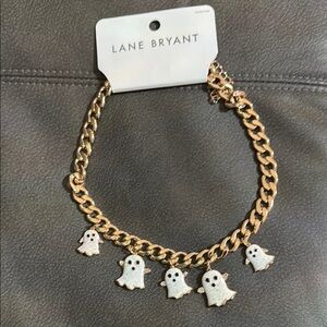Lane Bryant Gold Ghost Charm Necklace